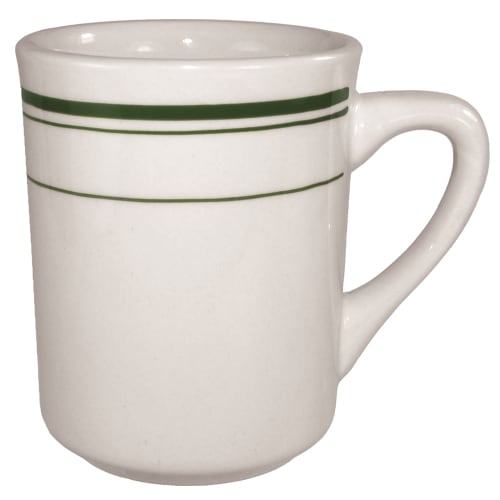 International Tableware Verona Toledo Mug 8.5oz, American White w/Green Band